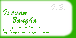 istvan bangha business card